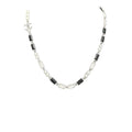 Baguette Crystal and Lustrous Bead Necklace – Interlocking C