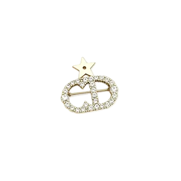 Oval Link Star Brooch – Crystal Pavé