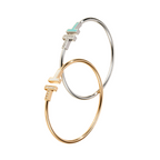Dual T Bracelet with Mother of Pearl & Gemstones, Elegant Bracelet for Daily Wear & Gifting
