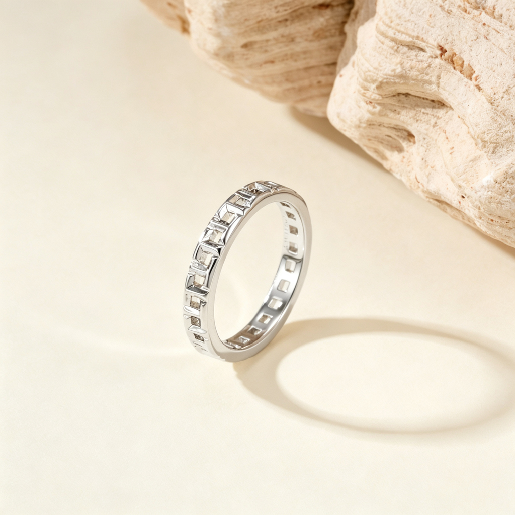 T Letter Full Pavé Gemstones Ring, Statement Fashion Ring for Daily Wear & Gifting