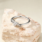 Knot Ring with Inlaid Gemstones, Stylish Statement Ring for Daily Wear & Gifting