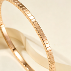 Mini Ice Slim No Gemstones Bangle, Minimalist Thin Band with Square Shape for Daily Wear & Gifting