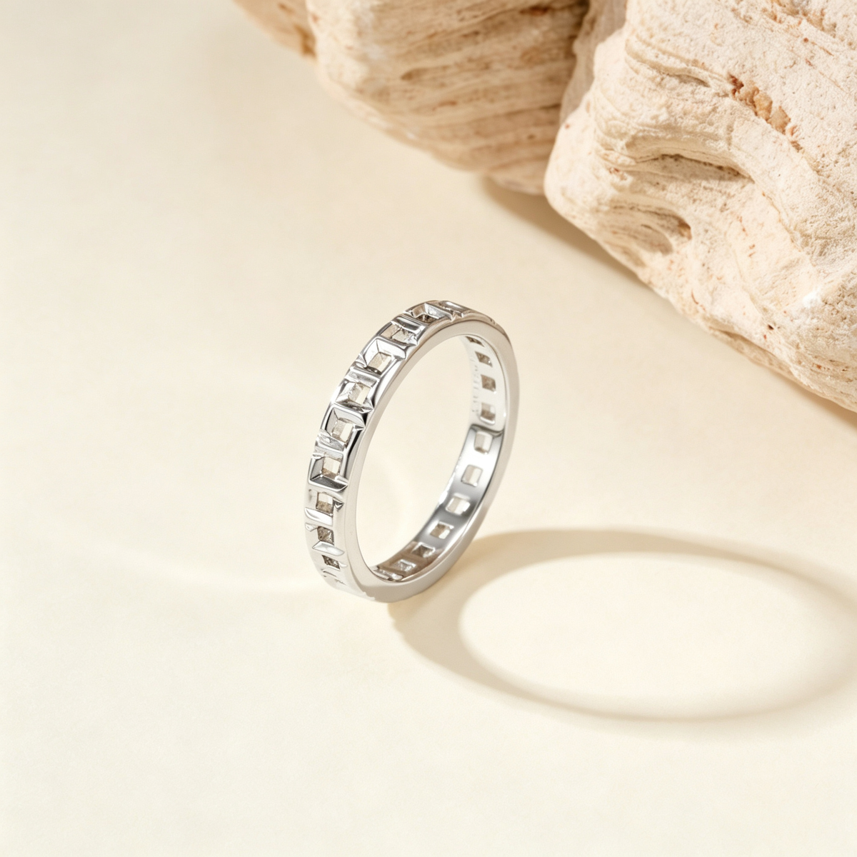 T Letter Full Pavé Gemstones Ring, Statement Fashion Ring for Daily Wear & Gifting