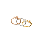 Knot Ring with Inlaid Gemstones, Stylish Statement Ring for Daily Wear & Gifting