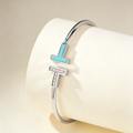 Dual T Bracelet with Mother of Pearl & Gemstones, Elegant Bracelet for Daily Wear & Gifting