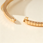 Mini Ice Slim No Gemstones Bangle, Minimalist Thin Band with Square Shape for Daily Wear & Gifting
