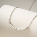 Reversible Smile Pendant Necklace with Full Gemstones – Two-Way Wear