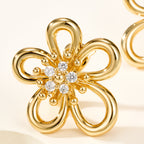 Lace Flower Earrings–Delicate Hollow Floral Stud Earrings