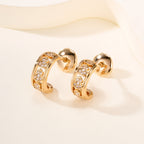 T-Shape Gourd Stud Earrings–Lucky Fortune & Double Blessings Charm