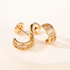 T-Shape Gourd Stud Earrings–Lucky Fortune & Double Blessings Charm