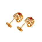 Gemstone-Set Double-Layer Gourd Earrings–Happiness & Good Luck Symbol