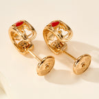 Gemstone-Set Double-Layer Gourd Earrings–Happiness & Good Luck Symbol