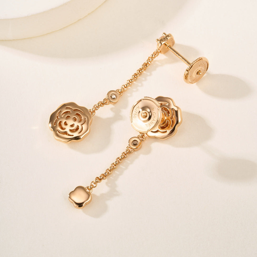 Asymmetric Camellia Earrings, Versatile Earrings for Work, Date & Daily Wear
