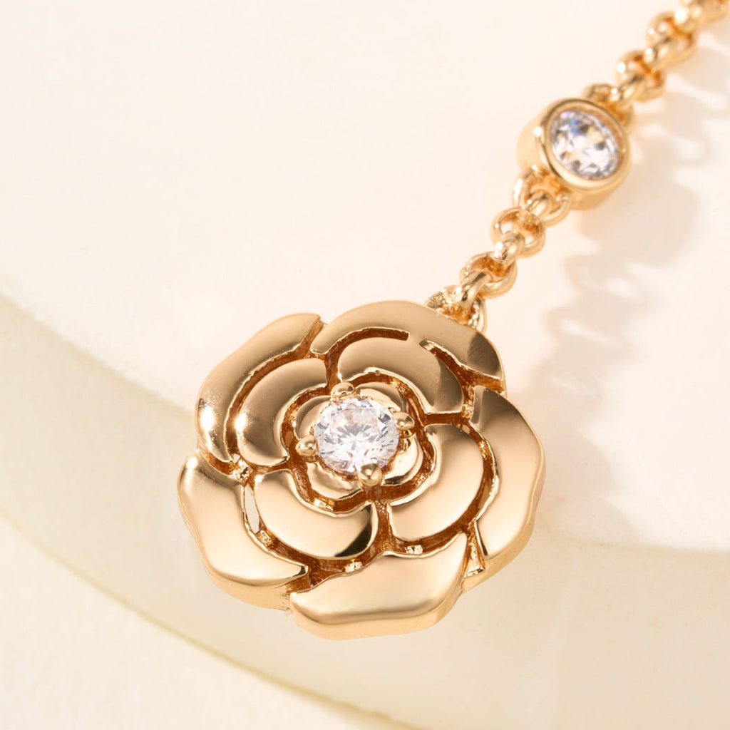 Asymmetric Camellia Earrings, Versatile Earrings for Work, Date & Daily Wear