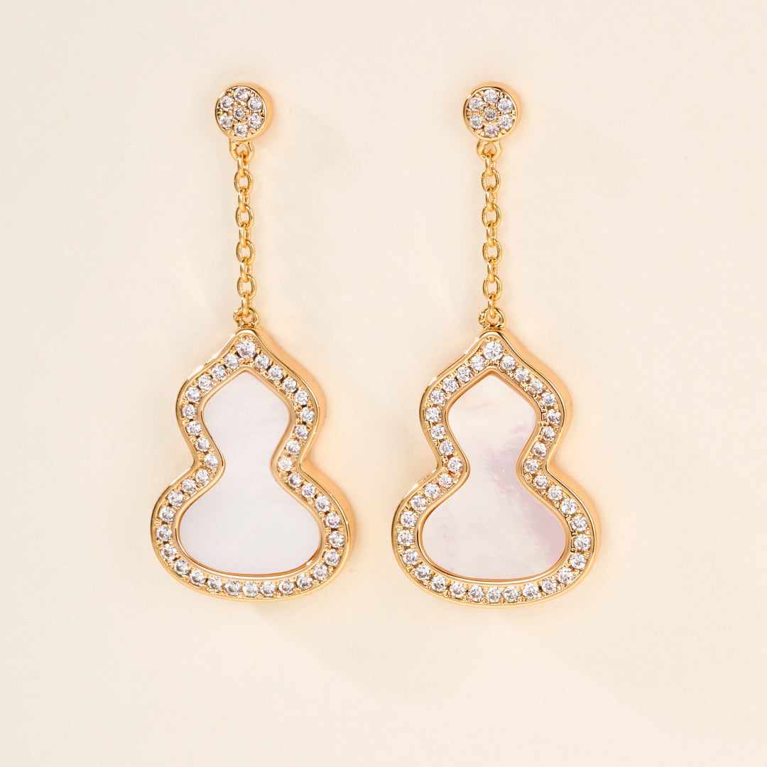emstone Gourd Stud Earrings, Classic Lucky Gourd Earrings for Women