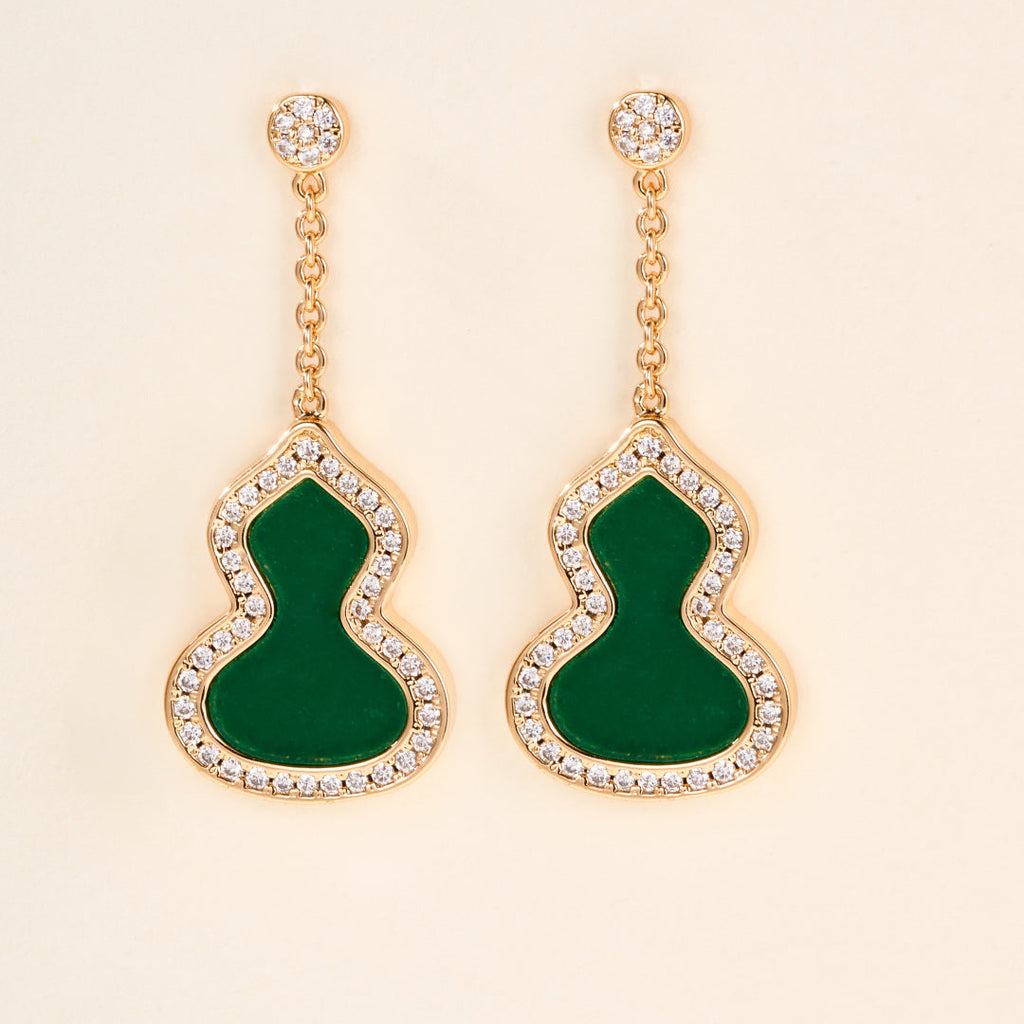 emstone Gourd Stud Earrings, Classic Lucky Gourd Earrings for Women