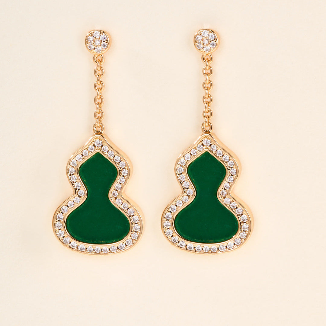 emstone Gourd Stud Earrings, Classic Lucky Gourd Earrings for Women