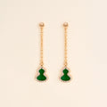 Gourd Stud Earrings with Gemstones–Lucky Charm for Everyday Wear
