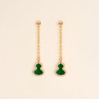 Gourd Stud Earrings with Gemstones–Lucky Charm for Everyday Wear