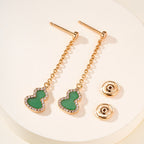 Gourd Stud Earrings with Gemstones–Lucky Charm for Everyday Wear