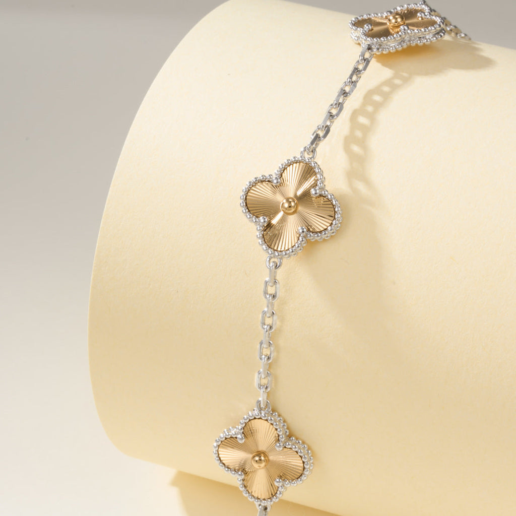 Five-Motif Four-Leaf Clover Bracelet – CNC Precision-Cut Lucky Charm
