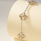 Five-Motif Four-Leaf Clover Bracelet – CNC Precision-Cut Lucky Charm
