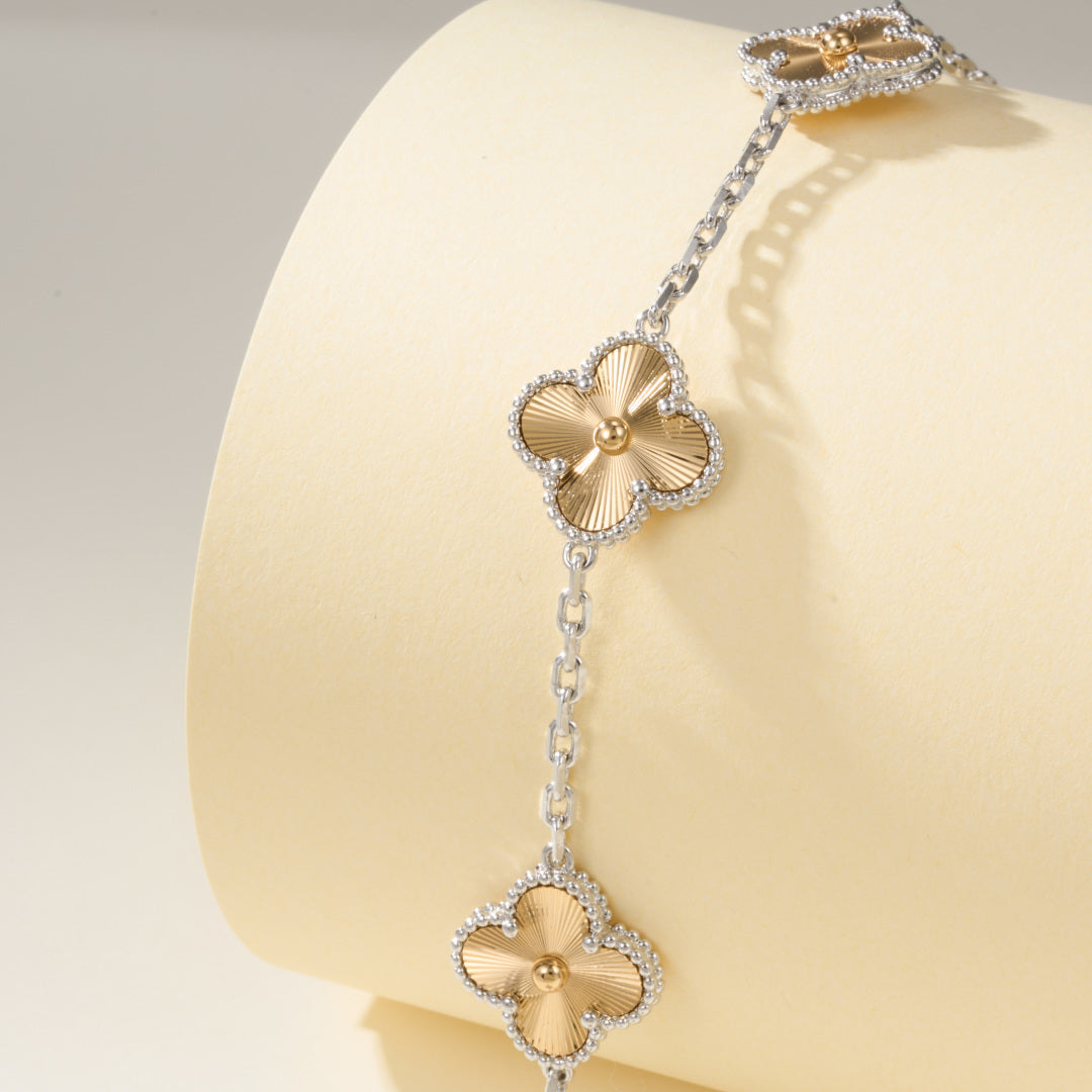 Five-Motif Four-Leaf Clover Bracelet – CNC Precision-Cut Lucky Charm