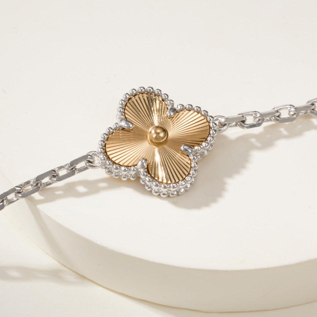 Five-Motif Four-Leaf Clover Bracelet – CNC Precision-Cut Lucky Charm