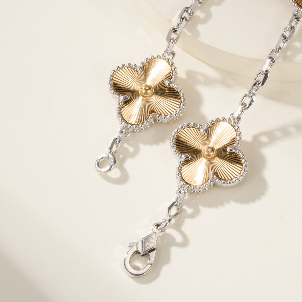 Five-Motif Four-Leaf Clover Bracelet – CNC Precision-Cut Lucky Charm