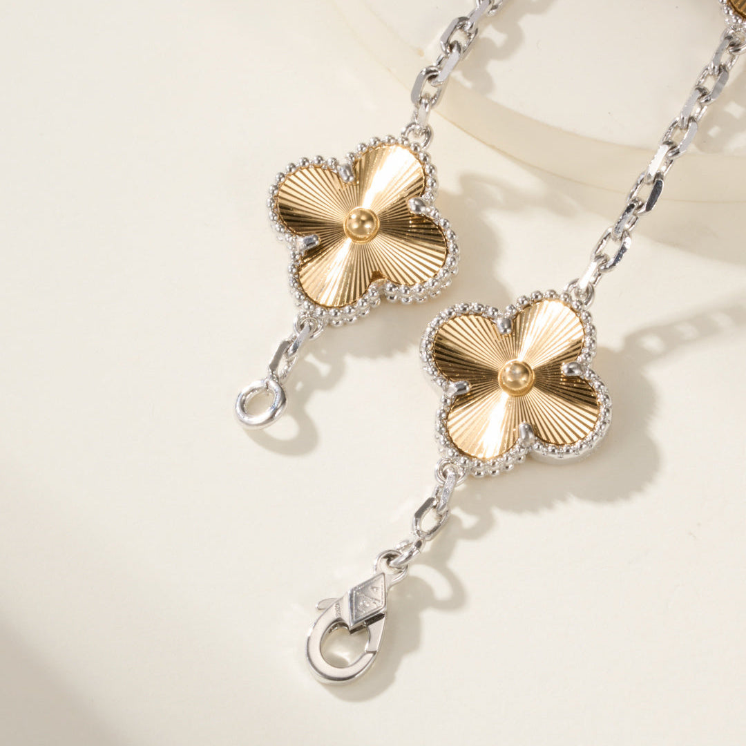 Five-Motif Four-Leaf Clover Bracelet – CNC Precision-Cut Lucky Charm