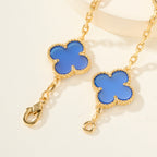 Carved Blue Chalcedony Five-Motif Bracelet – Delicate Floral Design