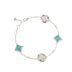 Four-Leaf Clover Bracelet with Amazonite & Gemstone Accents – Lucky Charm