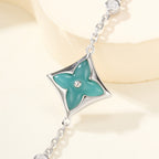 Four-Leaf Clover Bracelet with Amazonite & Gemstone Accents – Lucky Charm