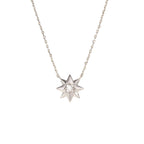 Eight-Pointed Star Necklace with Gemstones – 3D Star Pendant, Understated Style