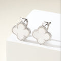 Four-Leaf Clover Stud Earrings–Medium Size, Multi-Color Lucky Charm