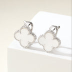 Four-Leaf Clover Stud Earrings–Medium Size, Multi-Color Lucky Charm