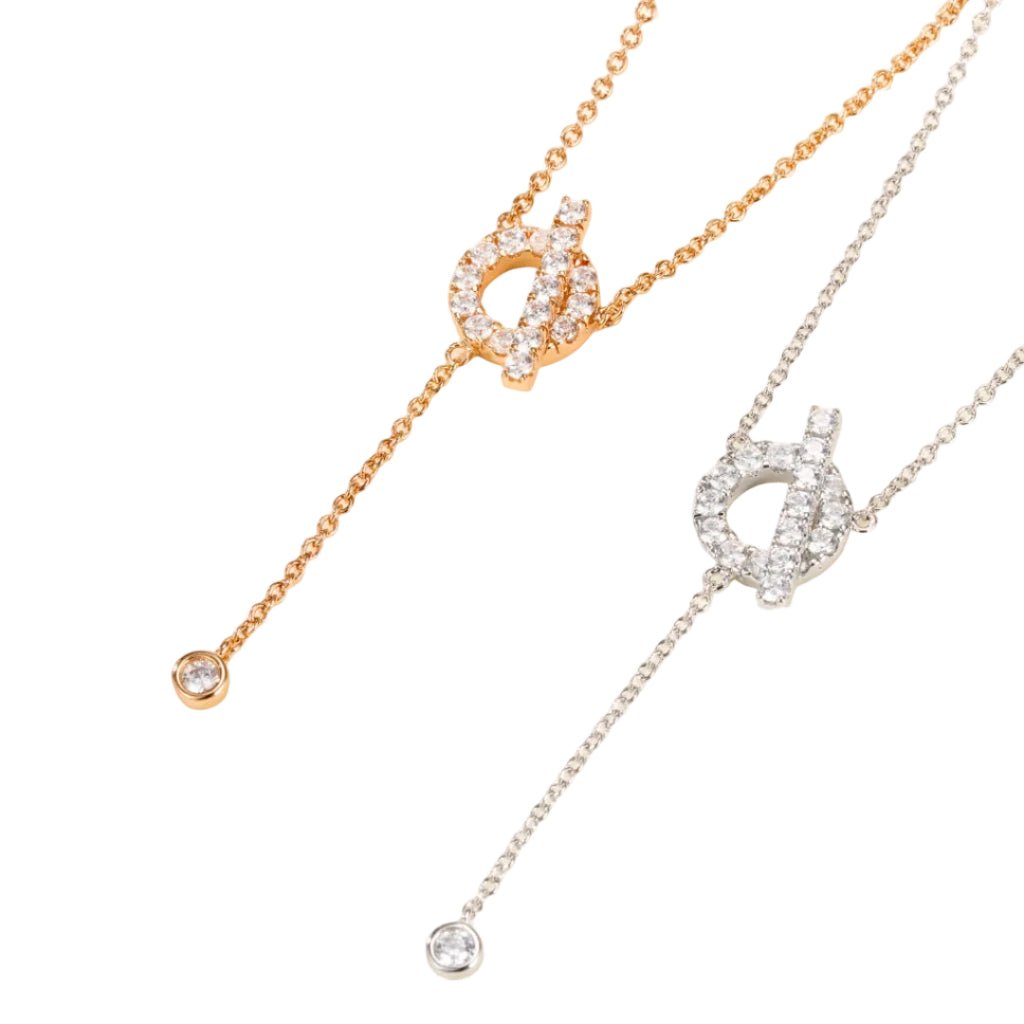 Y-Shape Necklace with Gemstones – Elegant Drop Pendant