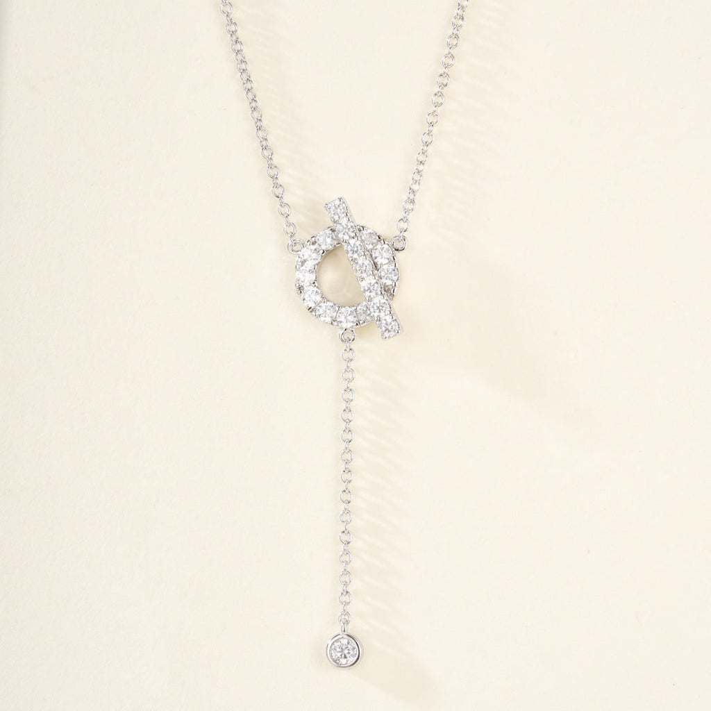 Y-Shape Necklace with Gemstones – Elegant Drop Pendant
