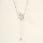 Y-Shape Necklace with Gemstones – Elegant Drop Pendant