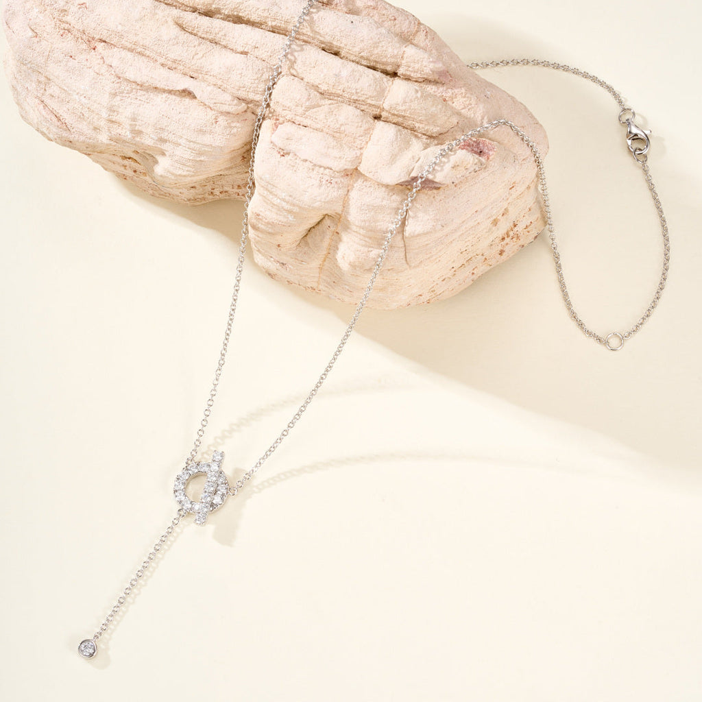 Y-Shape Necklace with Gemstones – Elegant Drop Pendant