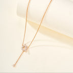 Y-Shape Necklace with Gemstones – Elegant Drop Pendant