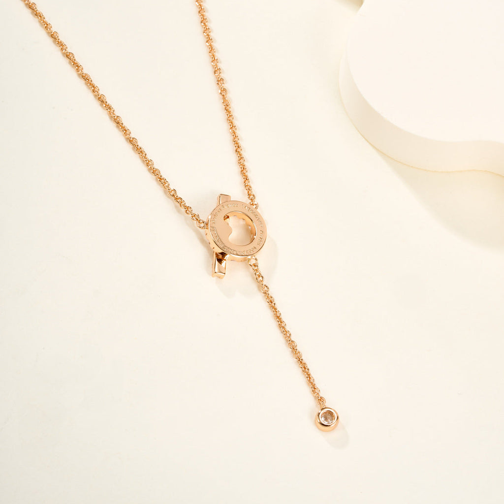 Y-Shape Necklace with Gemstones – Elegant Drop Pendant