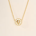 Eight-Pointed Star Compass Necklace with Center Gemstone – Multi-Color Options