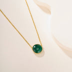 Eight-Pointed Star Compass Necklace with Center Gemstone – Multi-Color Options