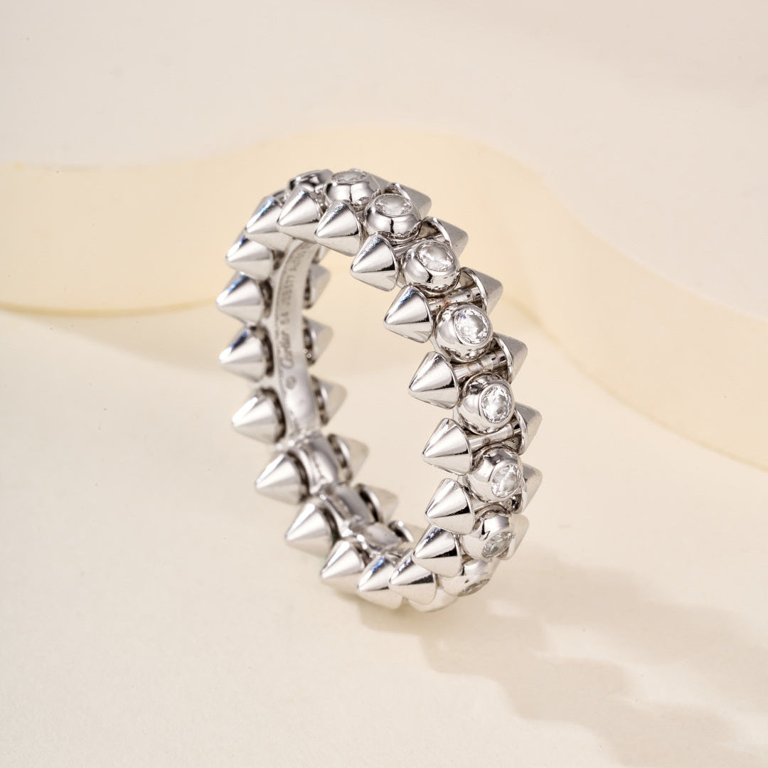 Rotatable Rivet Ring with Gemstones for Daily Wear & Gift