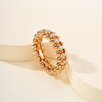 Rotatable Rivet Ring with Gemstones for Daily Wear & Gift