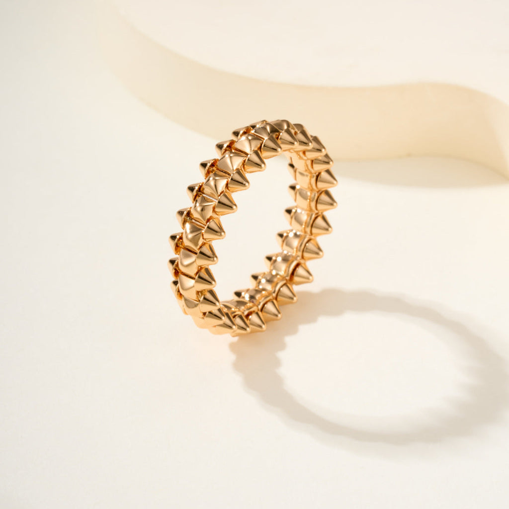 Rotatable Rivet Gemstones Ring, 3D Sculpted CNC Carved Ring for Daily Wear & Gifting
