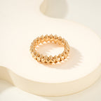 Rotatable Rivet Gemstones Ring, 3D Sculpted CNC Carved Ring for Daily Wear & Gifting