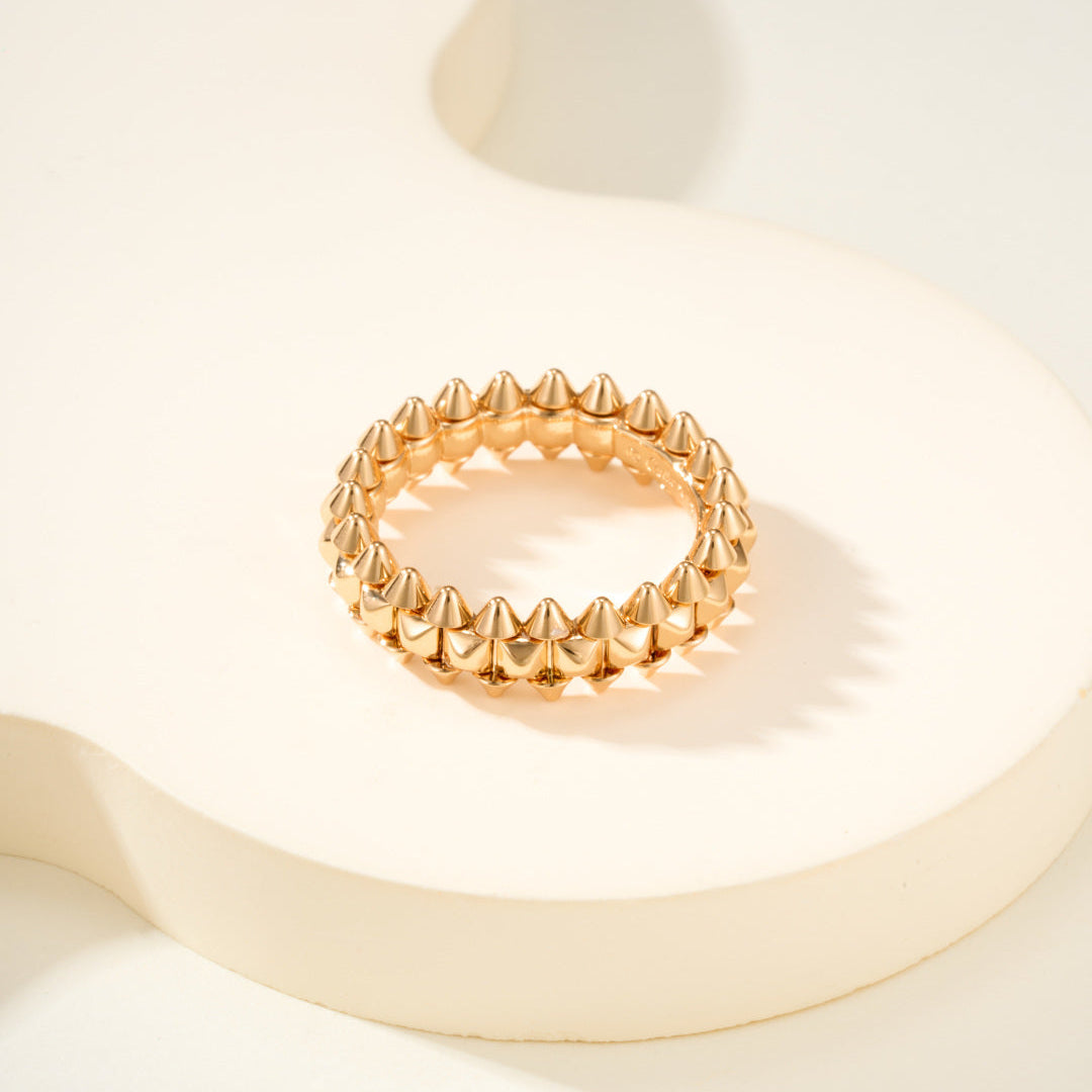 Rotatable Rivet Gemstones Ring, 3D Sculpted CNC Carved Ring for Daily Wear & Gifting