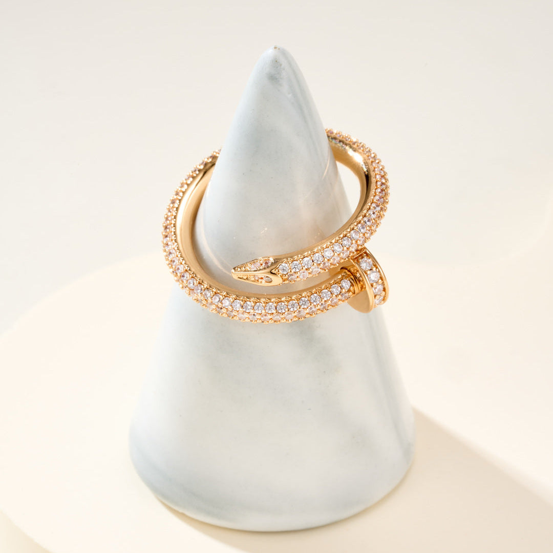 Full Pavé Gemstones Nail Style Ring, Statement Fashion Ring for Daily Wear & Gifting